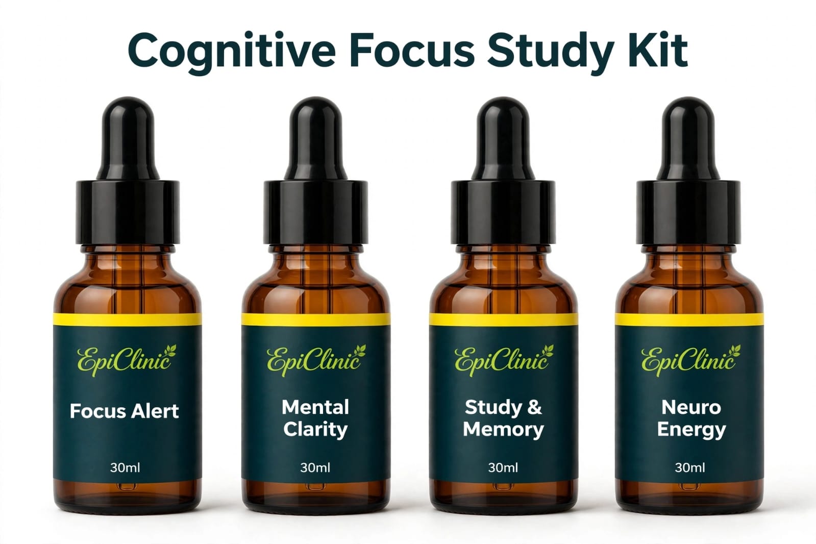 Cognitive Focus & Study Kit (4-Bottle Combo)
